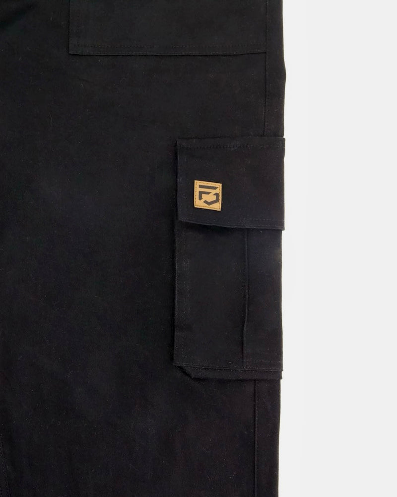 Black Straight Cargo Trousers