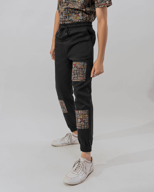Ethnic Patched Joggers