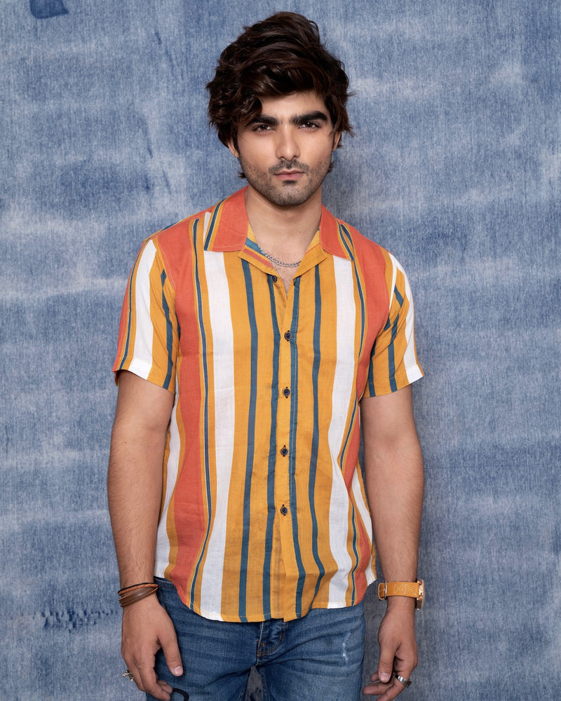 Forge Stripe Print Casual Shirt-3 SS21 - forge.pk