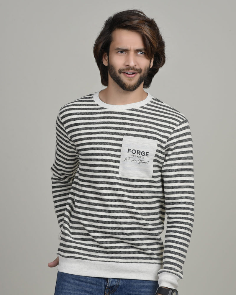 Striped Pocket Sweatshirt