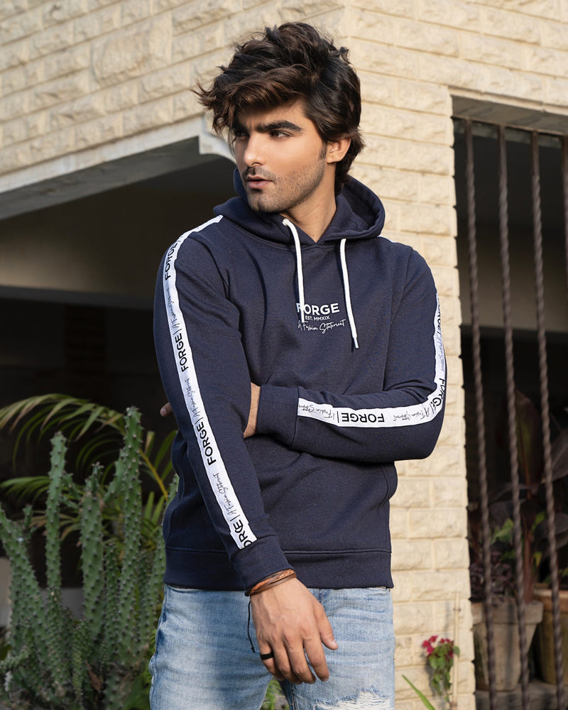 Forge Taped Pullover Navy hoodie forge.pk