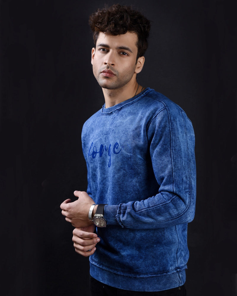 Forge Washed-Out Sweatshirt with Frayed Hem forge.pk